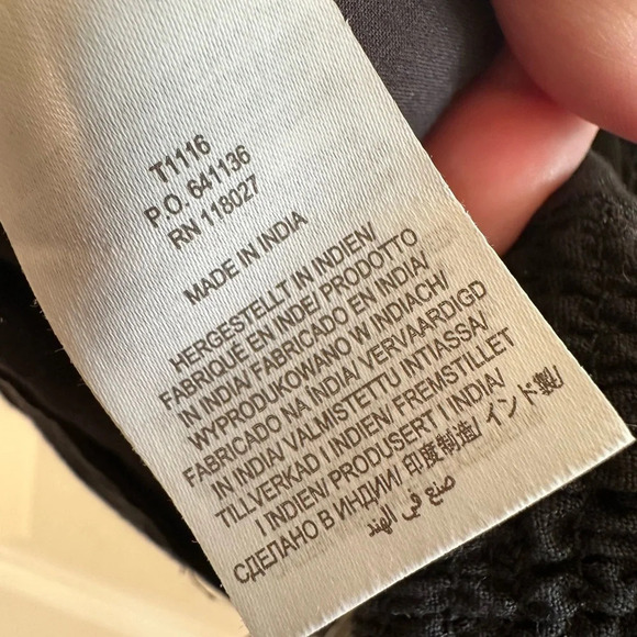 NWT! BODEN Halter Neck Cut Out Linen Crop Top US 12 Black Poof Sleeves Tie CUTE - Picture 11 of 15